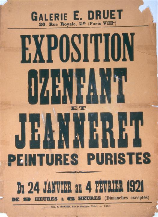 Плакат экспозиции художников-пуристов Озанфана и Жаннере, Galerie Druet, Париж, 1921