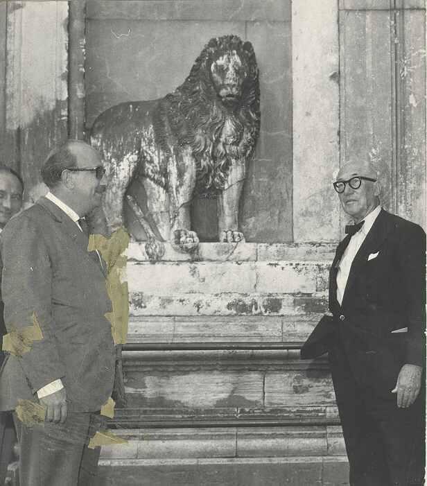 Ле Корбюзье и Джузеппе Маззарио, Венеция, август 1963