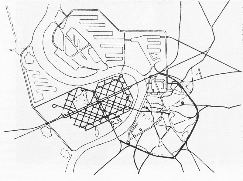 1933 год. Схема генерального плана Антверпена. Ле Корбюзье. Творческий путь / Le Corbusier. Textes et planches