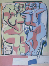 Ле Корбюзье / Le Corbusier, Deux femmes debout à la chaise, 1936