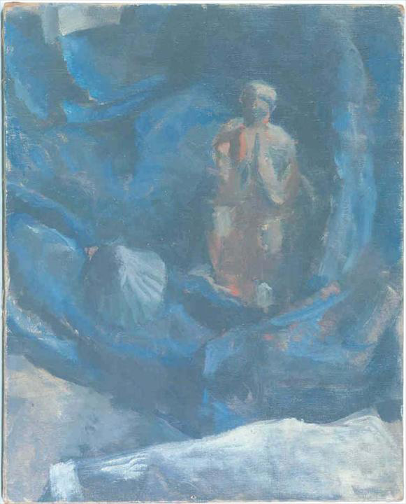 Ле Корбюзье / Le Corbusier, Femme et coquillage sur fond bleu, 1918