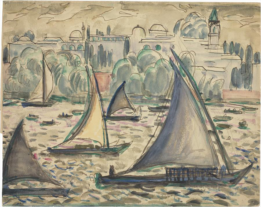 Ле Корбюзье / Le Corbusier, Barques avec voiles latines, 1911