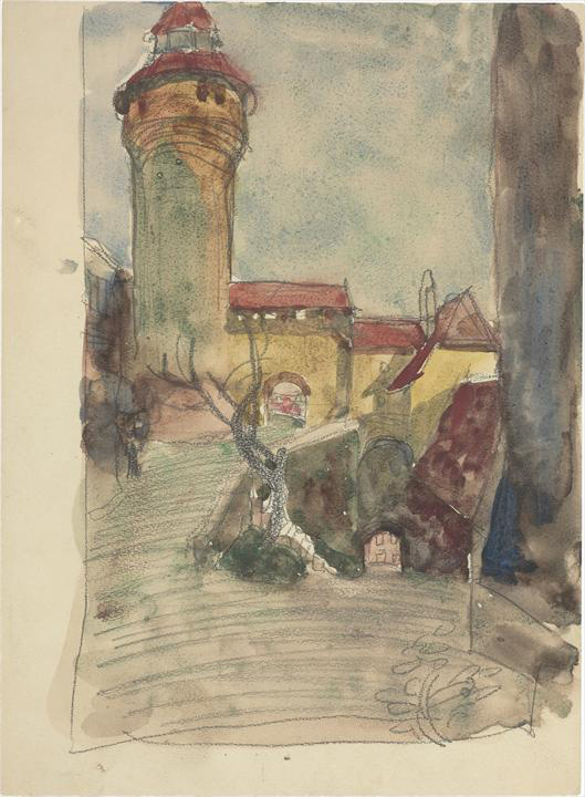 Ле Корбюзье / Le Corbusier, Entrée de ville. Rempart et tour (Nuremberg), 1908