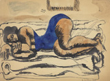 Ле Корбюзье / Le Corbusier, Femme en maillot bleue, allongée sur le côté, 1933