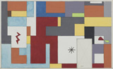 Ле Корбюзье / Le Corbusier, Maquette pour tapisserie de la Haute-Cour de Chandigarh (à l'échelle), 1954