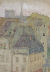 Ле Корбюзье / Le Corbusier, Vue des toits de Paris. Notre-Dame au fond, 1908