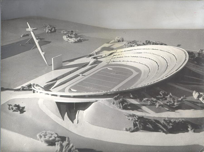 Ле Корбюзье / Le Corbusier. Проект стадиона на 100 тысяч зрителей, Париж, Франция. 1936—1937