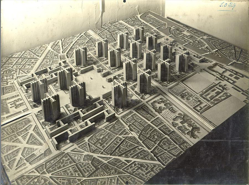 Ле Корбюзье / Le Corbusier. «План Вуазен» (Plan Voisin). Проект реконструкции центра Парижа. 1925