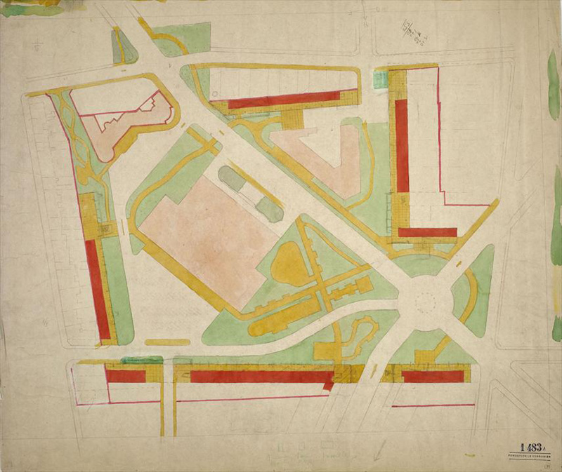Ле Корбюзье. Le Corbusier. Концепция развития Ратушной площади, Boulogne-sur-Seine, Франция. 1939