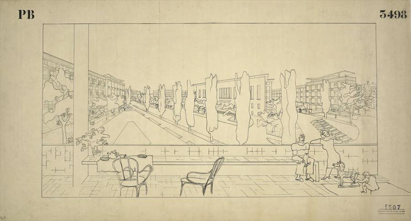 Ле Корбюзье. Le Corbusier. Концепция развития Ратушной площади, Boulogne-sur-Seine, Франция. 1939