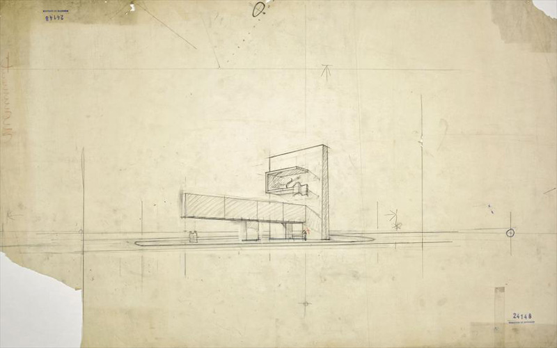 Ле Корбюзье. Le Corbusier. Проект памятника Вайану-Кутюрье, Villejuif, Франция, 1937