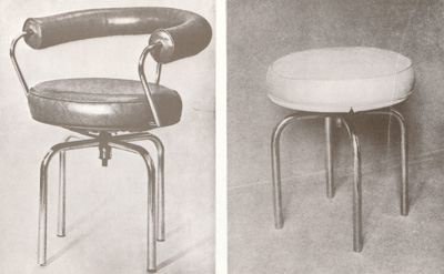 Ле Корбюзье / Le Corbusier. Вертящееся кресло. 1929; Вертящийся табурет. 1929