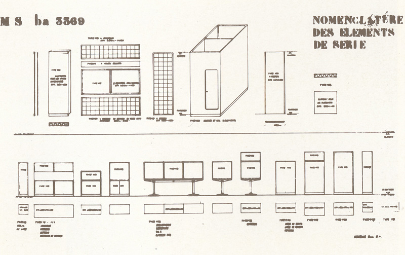 Ле Корбюзье, Пьер Жаннере, Шарлотта Перриан: Стандартные единицы (стальная мебель). 1935