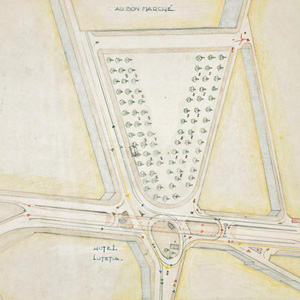 Планировка транспортной развязки на бульваре Распай, Париж, Франция. 1930