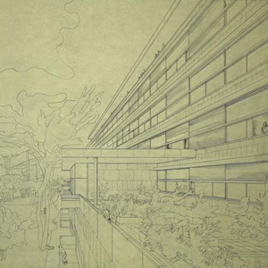 Конкурсный проект здания Лиги Наций в Женеве, Швейцария. 1927