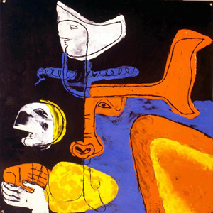 Taureau orange et bleu, 1964