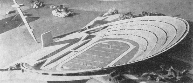 1937 год. Стадион на 100 тыс. зрителей. Ле Корбюзье. Творческий путь / Le Corbusier. Textes et planches