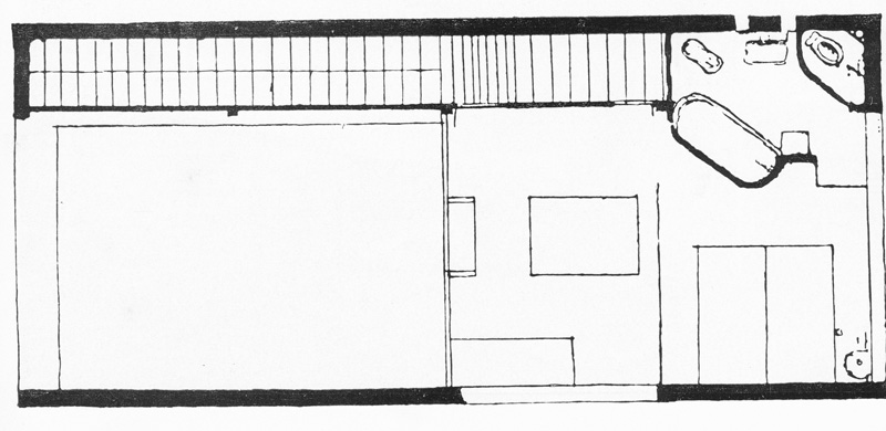 Ле Корбюзье / Le Corbusier. Планировка 1922 г., легшая в основу проекта жилого дома в поселке Вейссенгоф, Штутгарт. План второго этажа
