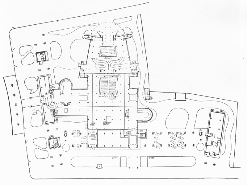 Ле Корбюзье / Le Corbusier. Дом Центросоюза (Наркомлегпрома) в Москве. 1928-1936. План первого этажа