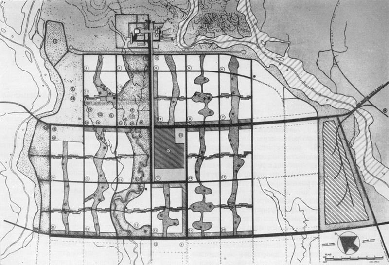 Ле Корбюзье / Le Corbusier. Окончательный генеральный план первой очереди строительства Чандигарха, 1952