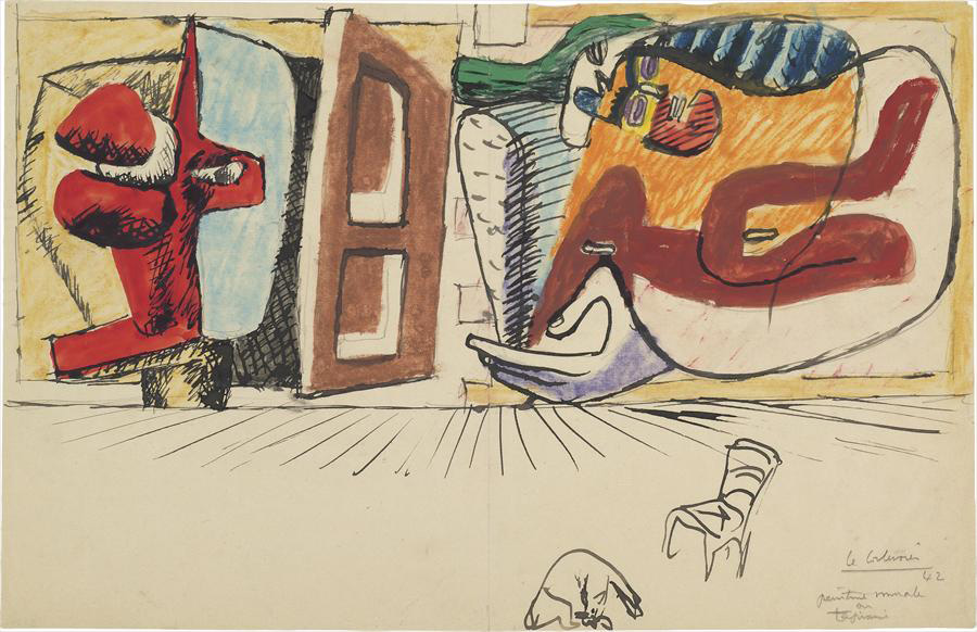 Ле Корбюзье / Le Corbusier, Étude pour peinture murale ou tapisserie, 1942