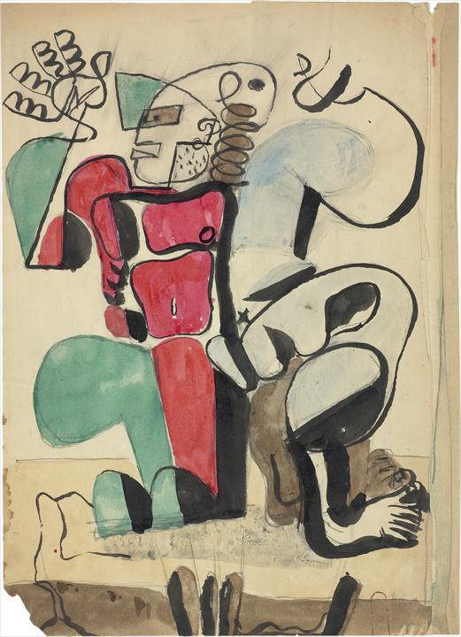 Ле Корбюзье / Le Corbusier, Etude tableau "Divinités marines", 1933