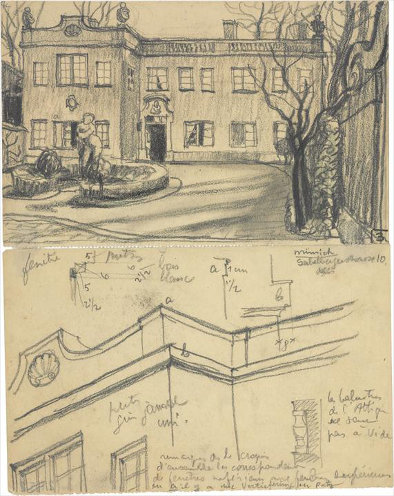 Ле Корбюзье / Le Corbusier, Façade de maison à Munich. Détails, 1910