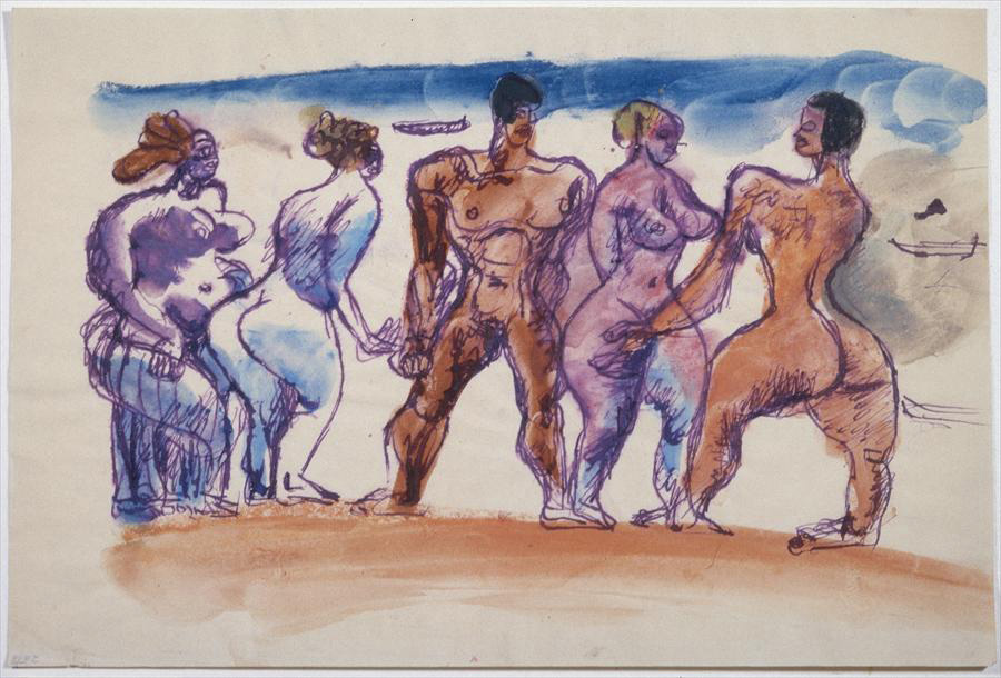 Ле Корбюзье / Le Corbusier, Groupe de quatre nus féminins et un nu masculin, 1933