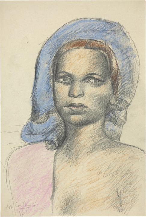 Ле Корбюзье / Le Corbusier, Portrait de femme au fichu, 1931