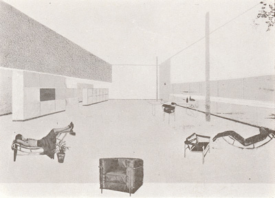 Гостиная в павильоне «Эспри нуво». Париж, 1925. Проект
