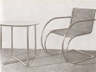 Людвиг Мис ван дер Роэ. Кресло и стол. 1927