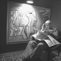 Ле Корбюзье в квартире-студии в доме Molitor. Париж. 1953. Фотограф: Willy Rizzo